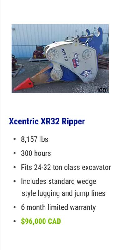 XCENTRIC HR30 240-350 CLASS EXCAVATOR HYDRAULIC RIPPERS AS NEW