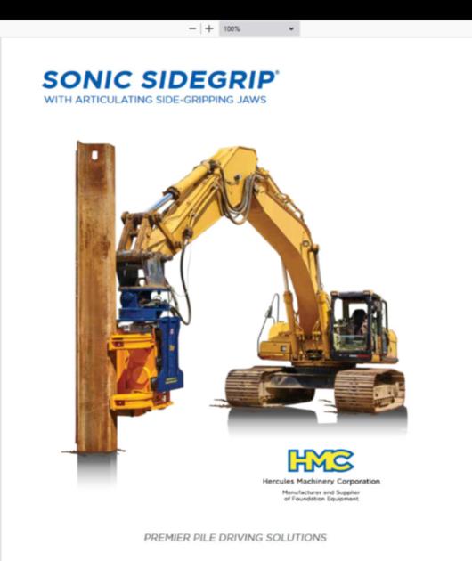 HMC Movax Sonic SideGrip® SP-100 Vibratory Sheet Pile Drivers