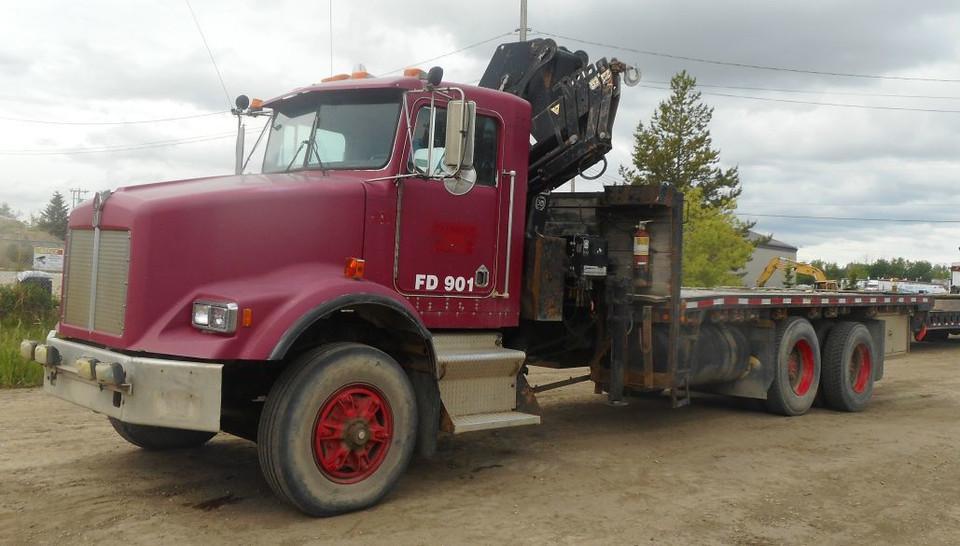 1990 Kenworth T450 Tandem Axle Picker Truck with Hiab 26000 Lb Boom for ...